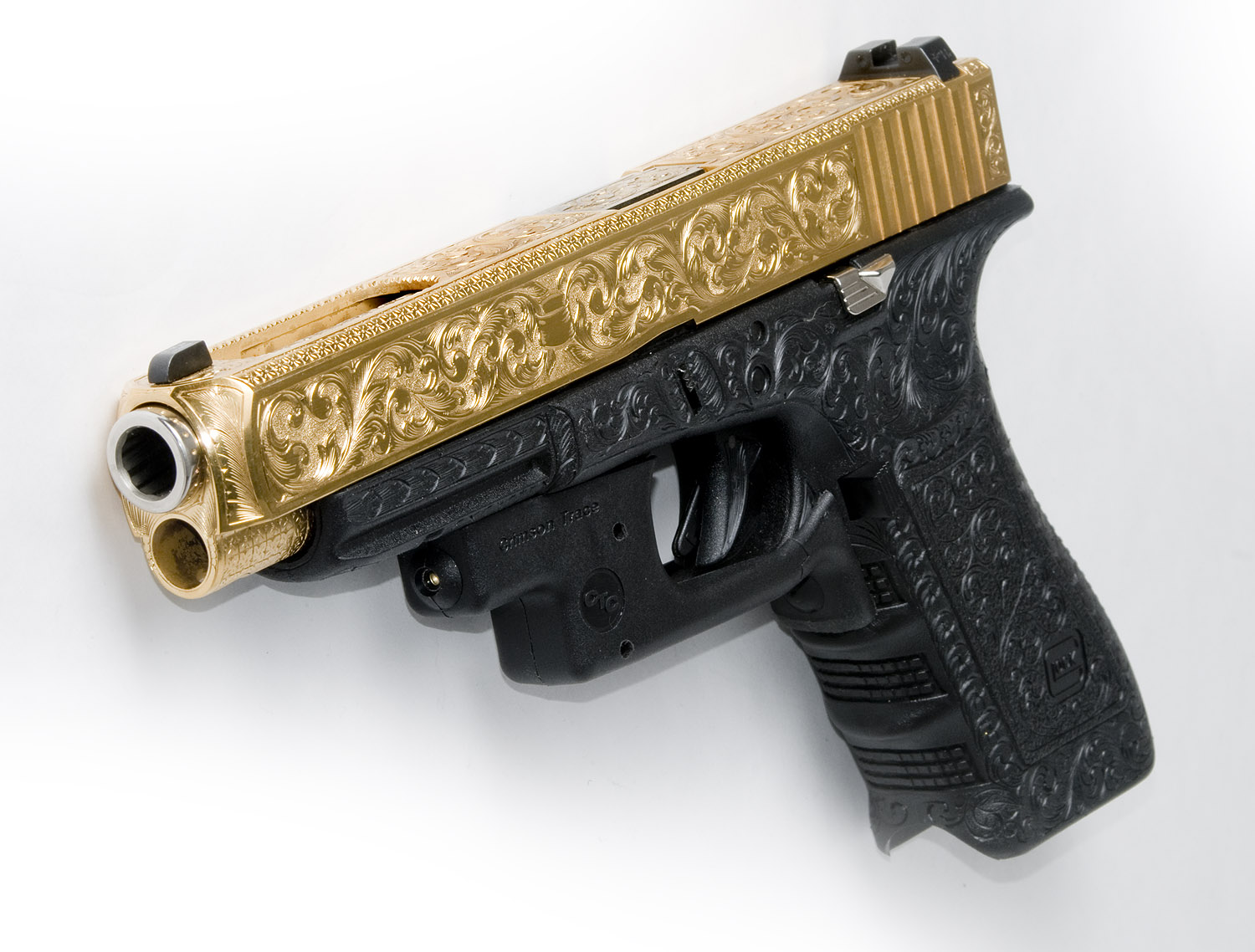 glock pistol gold.